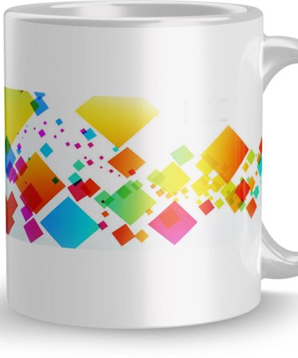 NK Store Printed Colourful Square Box Design Tea And Coffee Mug (320ml) | Save 33% - Rajasthan Living 3