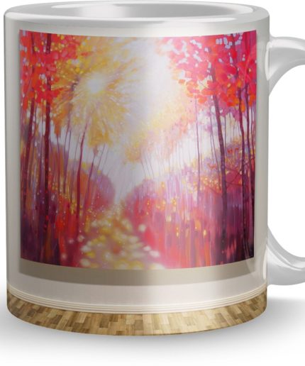 NK Store Printed Red Flower Printed Tea And Coffee Mug (320ml) | Save 33% - Rajasthan Living