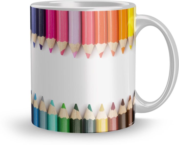 NK Store Colourful Pencil Design Tea And Coffee Mug (320ml) | Save 33% - Rajasthan Living 6