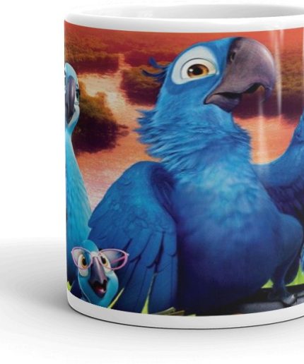 NK Store Blue Parrot Printed Tea and Coffee Mug (320ml) | Save 33% - Rajasthan Living