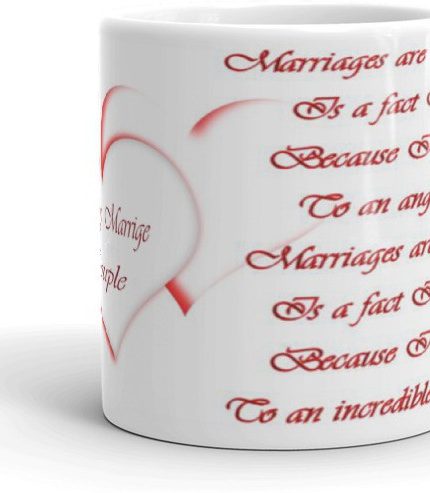 NK Store Happy Marriage Couple  Tea And Coffee Mug (320ml) | Save 33% - Rajasthan Living 3