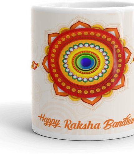 NK Store Happy Raksha Bandhan Multicolour Printed Tea And Coffee Mug (320ml) | Save 33% - Rajasthan Living