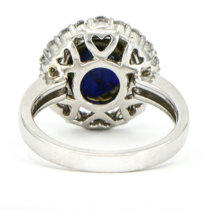 Australian Black Opal American Diamond Halo Ring in 925 Sterling Silver | Save 33% - Rajasthan Living 8