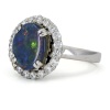 Australian Black Opal American Diamond Halo Ring in 925 Sterling Silver | Save 33% - Rajasthan Living 11
