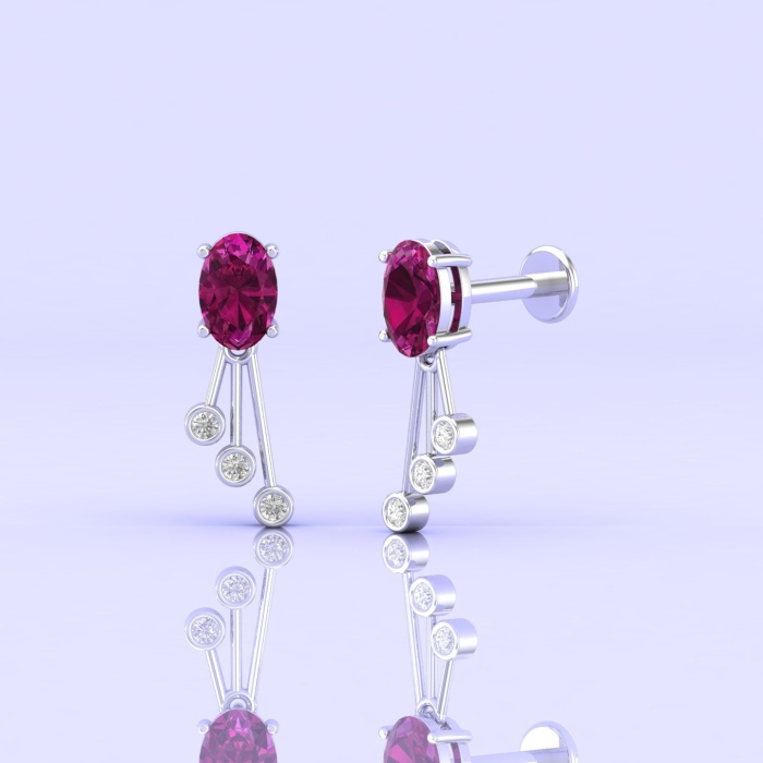 Rhodolite Garnet Earrings, 14K Stud Earrings, Birthstone Earrings, Handmade Jewelry, Art Nouveau Jewelry, Gift for Her, Gemstone Earrings | Save 33% - Rajasthan Living 5