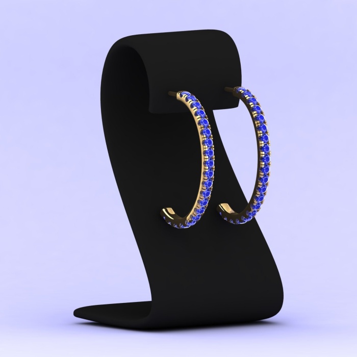 Dainty 14K Natural Tanzanite Hoop Earrings, Gold Stud Earrings For Women, Everyday Gemstone Jewelry For Her, December Birthstone Jewellery | Save 33% - Rajasthan Living 7