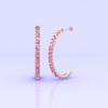 Dainty 14K Natural Pink Spinel Earrings, Everyday Gemstone Half Hoop Earrings For Women, August Birthstone Jewelry For Her, Handmade Jewelry | Save 33% - Rajasthan Living 18