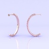 Dainty 14K Natural Pink Spinel Earrings, Everyday Gemstone Half Hoop Earrings For Women, August Birthstone Jewelry For Her, Handmade Jewelry | Save 33% - Rajasthan Living 21