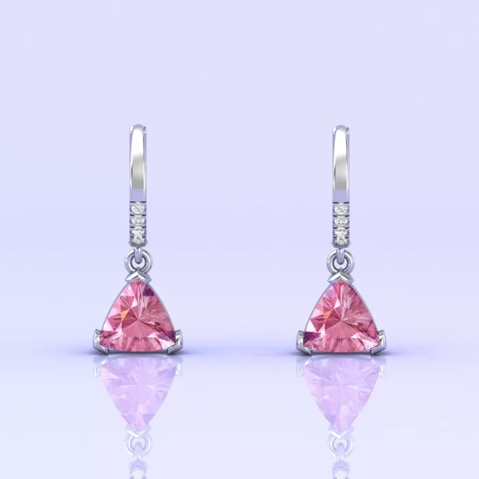 Natural Pink Spinel 14K Dangle Earrings, Everyday Gemstone Jewelry For Women, Gold Stud Earrings For Her, August Birthstone Jewellery | Save 33% - Rajasthan Living 5