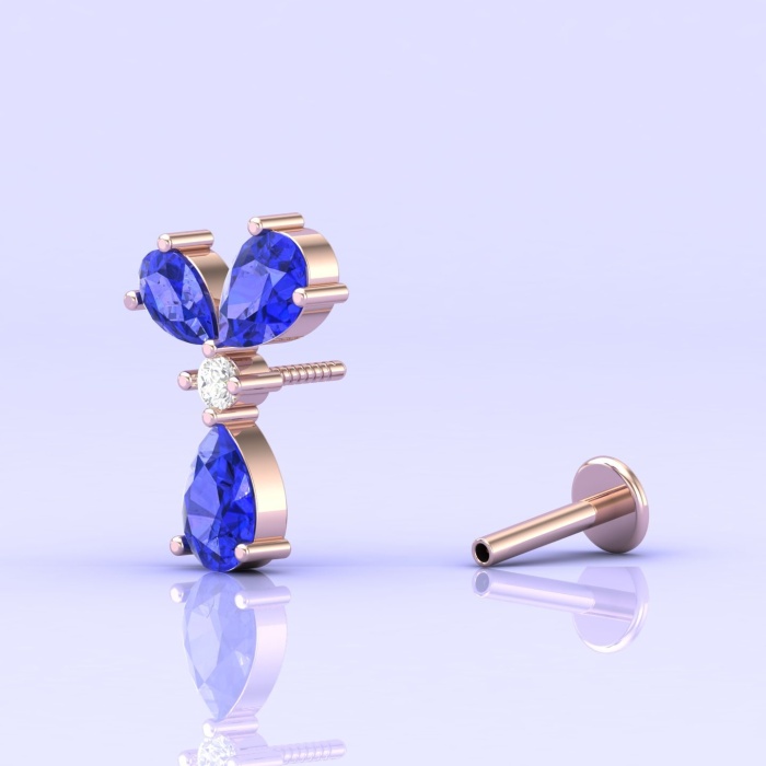 14K Dainty Tanzanite Stud Earrings, Handmade Jewelry, Gemstone Earrings, Anniversary Gift, Gift For Her, Party Jewelry, Art Nouveau Earrings | Save 33% - Rajasthan Living 6