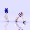 14K Tanzanite Earrings, Dainty Diamond and Gemstone Earrings, Oval Stud Earrings, Handmade Jewelry, Minimalist Earrings, December Birthstone | Save 33% - Rajasthan Living 22