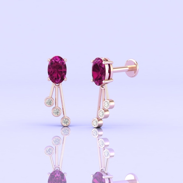 Rhodolite Garnet Earrings, 14K Stud Earrings, Birthstone Earrings, Handmade Jewelry, Art Nouveau Jewelry, Gift for Her, Gemstone Earrings | Save 33% - Rajasthan Living 8