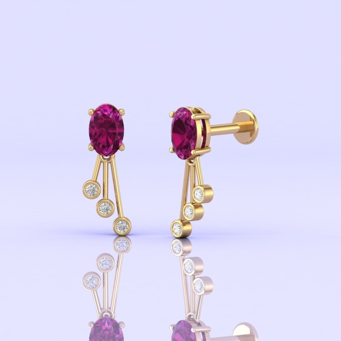 Rhodolite Garnet Earrings, 14K Stud Earrings, Birthstone Earrings, Handmade Jewelry, Art Nouveau Jewelry, Gift for Her, Gemstone Earrings | Save 33% - Rajasthan Living 11