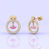 14K Dainty Natural Pink Spinel Evil Eye Earrings, Everyday Gemstone Gift for Women, Art Deco Earrings, Handmade Jewelry For Her, August | Save 33% - Rajasthan Living 22