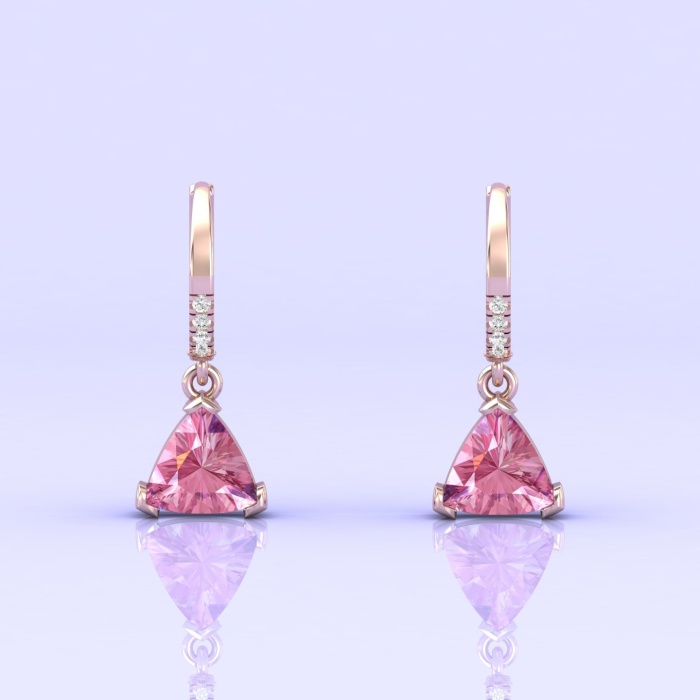 Natural Pink Spinel 14K Dangle Earrings, Everyday Gemstone Jewelry For Women, Gold Stud Earrings For Her, August Birthstone Jewellery | Save 33% - Rajasthan Living 13