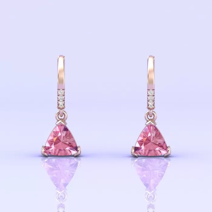 Natural Pink Spinel 14K Dangle Earrings, Everyday Gemstone Jewelry For Women, Gold Stud Earrings For Her, August Birthstone Jewellery | Save 33% - Rajasthan Living 13