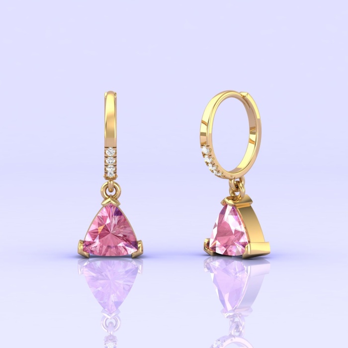 Natural Pink Spinel 14K Dangle Earrings, Everyday Gemstone Jewelry For Women, Gold Stud Earrings For Her, August Birthstone Jewellery | Save 33% - Rajasthan Living 9
