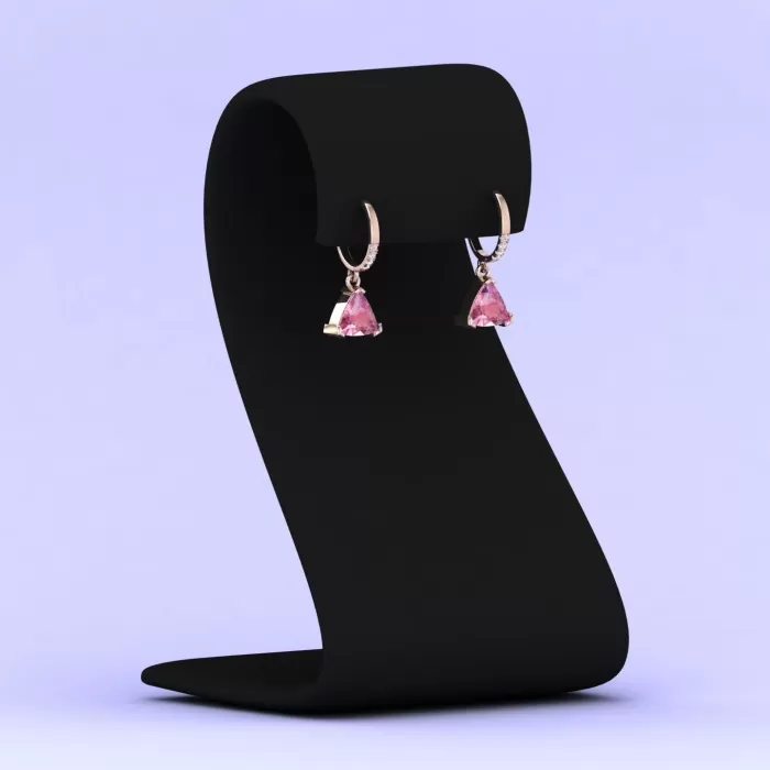 Natural Pink Spinel 14K Dangle Earrings, Everyday Gemstone Jewelry For Women, Gold Stud Earrings For Her, August Birthstone Jewellery | Save 33% - Rajasthan Living 12