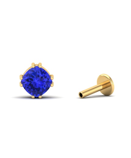 Dainty 14K Natural Tanzanite Stud Earrings, Everyday Gemstone Cartilage Stud Earrings For Women, Gold Stud Earring For Her, December Jewel | Save 33% - Rajasthan Living