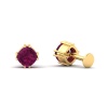 Natural Rhodolite Garnet 14K Dainty Stud Earrings, Gold Stud Earrings For Women, Everyday Gemstone Cartilage Stud Earring For Her, January | Save 33% - Rajasthan Living 19