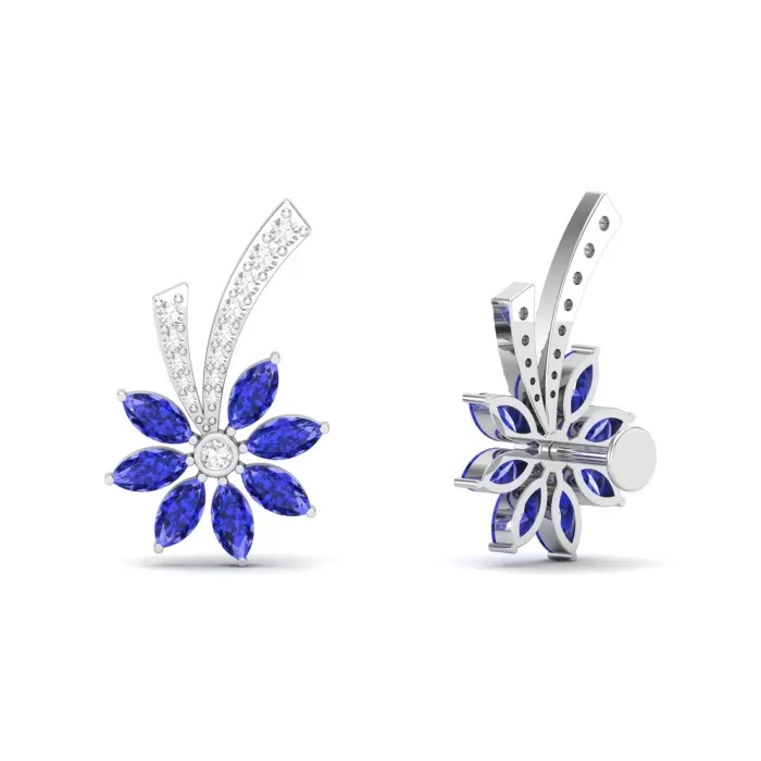 14K Dainty Natural Tanzanite Stud Earrings, Gold Stud Earrings For Women, Everyday Gemstone Earring For Her, December Birthstone Earrings | Save 33% - Rajasthan Living 11