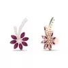 14K Dainty Natural Rhodolite Garnet Stud Earrings, Gold Handmade Stud Earring For Women, December Birthstone Earrings For Her, Flower Jewels | Save 33% - Rajasthan Living 21
