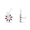 14K Dainty Natural Rhodolite Garnet Stud Earrings, Gold Handmade Stud Earring For Women, December Birthstone Earrings For Her, Flower Jewels | Save 33% - Rajasthan Living 22