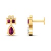 Natural Rhodolite Garnet 14K Dainty Stud Earrings, Gold Cartilage Stud Earrings For Women, January Birthstone Ear Climber Jewelry, Trending | Save 33% - Rajasthan Living 22