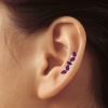 Dainty Rhodolite Garnet Climbers, 14K Climber Earring, Everyday Gemstone Earring For Her, Gold Stud Earrings For Women, January Birthstone | Save 33% - Rajasthan Living 19