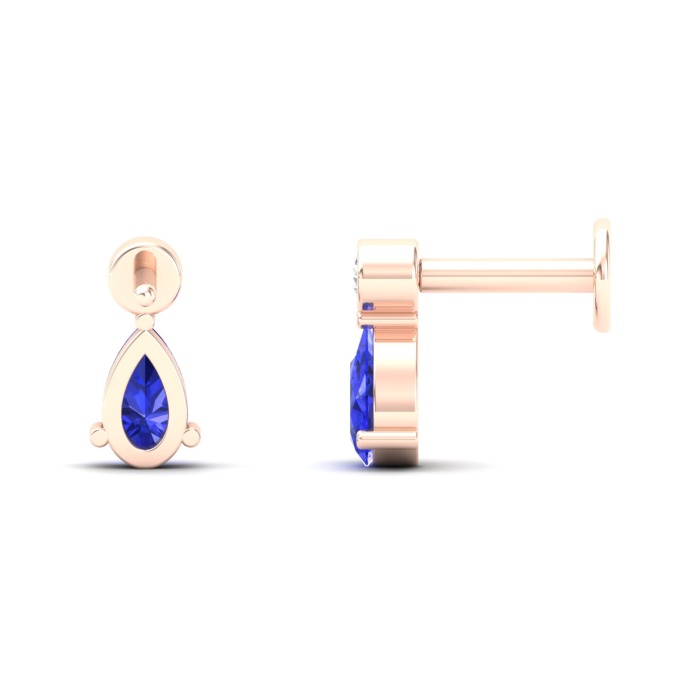 14K Dainty Natural Tanzanite Stud Earrings, Everyday Gemstone Earrings For Women, Gold Stud Earring For Her, December Birthstone Jewelry | Save 33% - Rajasthan Living 13