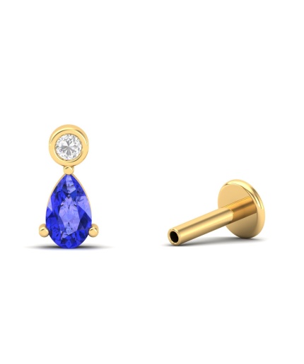 14K Dainty Natural Tanzanite Stud Earrings, Everyday Gemstone Earrings For Women, Gold Stud Earring For Her, December Birthstone Jewelry | Save 33% - Rajasthan Living