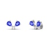 14K Dainty Natural Tanzanite Stud Earrings, Gold Climber Earring For Women, December Birthstone Earrings For Her, Everyday Gemstone Crawlers | Save 33% - Rajasthan Living 22