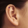 Natural Rhodolite Garnet 14K Dainty Stud Earrings, Gold Stud Earrings For Women, Everyday Gemstone Cartilage Stud Earring For Her, January | Save 33% - Rajasthan Living 20