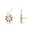 14K Dainty Natural Tanzanite Stud Earrings, Gold Stud Earrings For Women, Everyday Gemstone Earring For Her, December Birthstone Earrings | Save 33% - Rajasthan Living 22