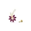 14K Dainty Natural Rhodolite Garnet Stud Earrings, Gold Handmade Stud Earring For Women, December Birthstone Earrings For Her, Flower Jewels | Save 33% - Rajasthan Living 15