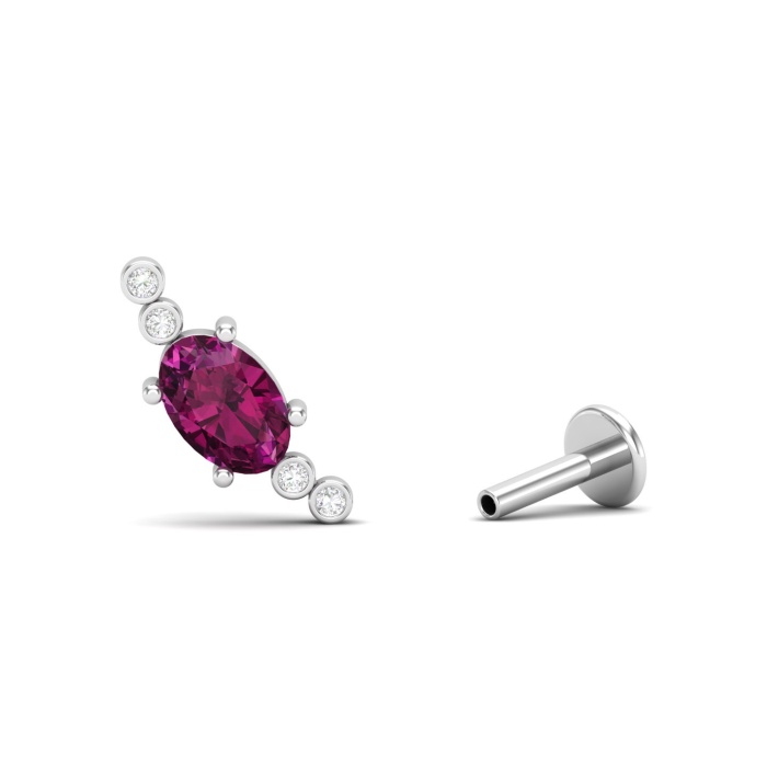 Dainty Natural Rhodolite Garnet 14K Climber Stud Earrings, Everyday Gemstone Ear Climbers For Women, January Birthstone Ear Cuffs For Her | Save 33% - Rajasthan Living 9