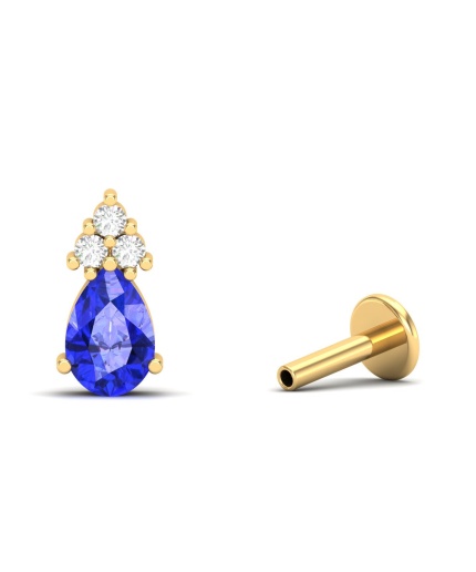 14K Dainty Natural Tanzanite Stud Earrings, Everyday Gemstone Earring For Her, Gold Stud Earrings For Women, December Birthstone Earrings | Save 33% - Rajasthan Living