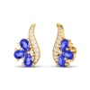 Natural Tanzanite 14K Dainty Stud Earrings, Handmade Floral Stud Earrings For Women, Gold Stud Earring For Her, December Birthstone jewelry | Save 33% - Rajasthan Living 22