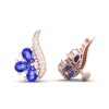 Natural Tanzanite 14K Dainty Stud Earrings, Handmade Floral Stud Earrings For Women, Gold Stud Earring For Her, December Birthstone jewelry | Save 33% - Rajasthan Living 16