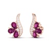 14K Natural Rhodolite Garnet Dainty Stud Earrings, January Birthstone Earring For Women, Everyday Gemstone Earrings For Her, Garnet Jewelry | Save 33% - Rajasthan Living 17