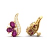 14K Natural Rhodolite Garnet Dainty Stud Earrings, January Birthstone Earring For Women, Everyday Gemstone Earrings For Her, Garnet Jewelry | Save 33% - Rajasthan Living 19