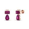 Natural Rhodolite Garnet 14K Dainty Stud Earrings, Gold Cartilage Stud Earrings For Women, January Birthstone Ear Climber Jewelry, Trending | Save 33% - Rajasthan Living 17