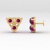 Natural Rhodolite Garnet 14K Dainty Stud Earrings, Everyday Gemstone Earring For Women, January Birthstone Earring For Women, Party Jewelry | Save 33% - Rajasthan Living 22
