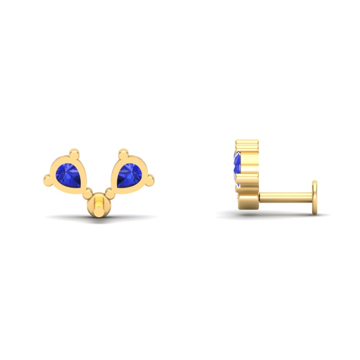 14K Dainty Natural Tanzanite Stud Earrings, Gold Climber Earring For Women, December Birthstone Earrings For Her, Everyday Gemstone Crawlers | Save 33% - Rajasthan Living 7