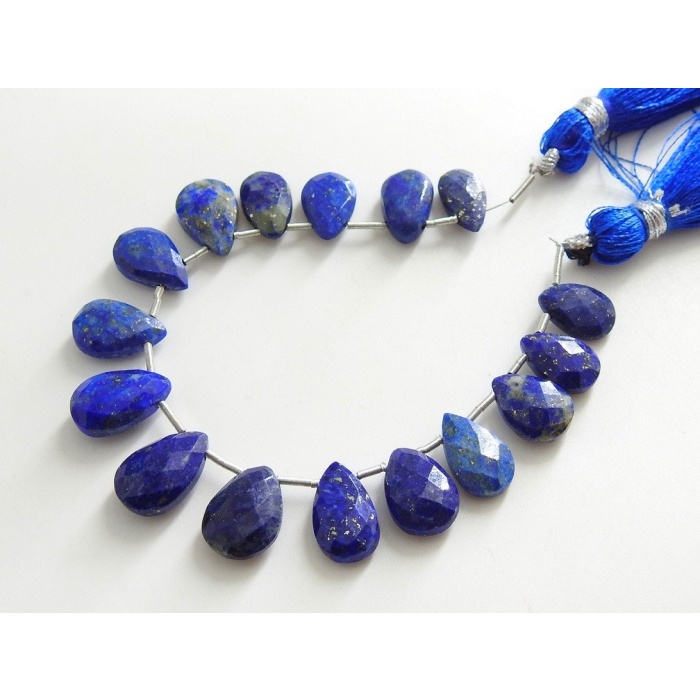 100%Natural,Lapis Lazuli Teardrop,Faceted,Loose Stone,Handmade,Drop,Bead,16Piece 15X10To10X7MM Approx,Wholesale Price,New Arrival PME(BR6) | Save 33% - Rajasthan Living 6