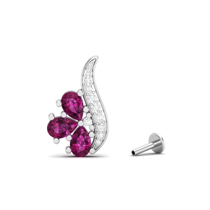 14K Natural Rhodolite Garnet Dainty Stud Earrings, January Birthstone Earring For Women, Everyday Gemstone Earrings For Her, Garnet Jewelry | Save 33% - Rajasthan Living 6