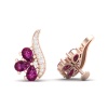 14K Natural Rhodolite Garnet Dainty Stud Earrings, January Birthstone Earring For Women, Everyday Gemstone Earrings For Her, Garnet Jewelry | Save 33% - Rajasthan Living 20