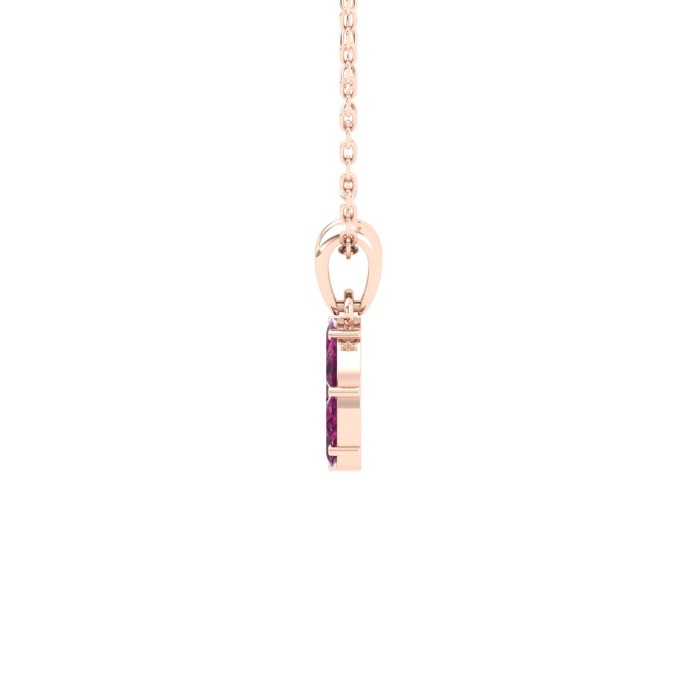 Dainty 14K Gold Natural Rhodolite Garnet Necklace, Minimalist Diamond Pendant, January Birthstone , Unique Diamond Layering Necklace For Her | Save 33% - Rajasthan Living 11
