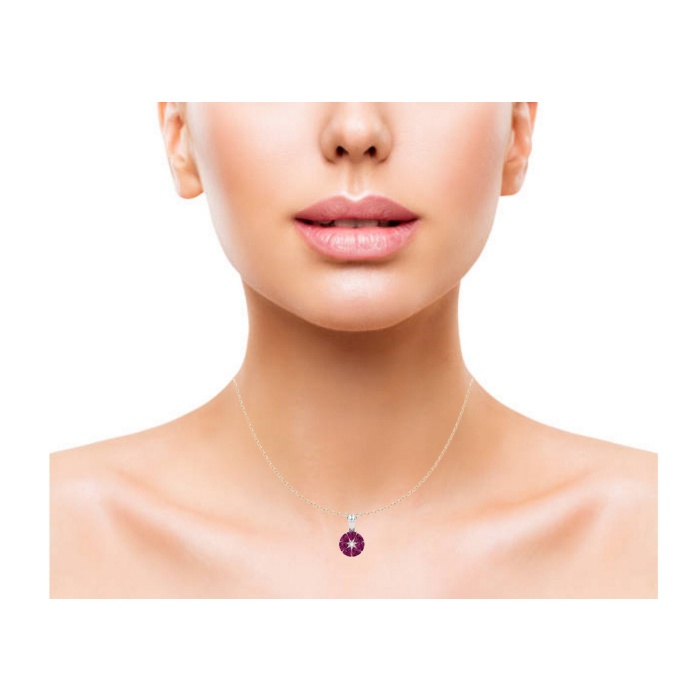 Dainty 14K Gold Natural Rhodolite Garnet Necklace, Minimalist Diamond Pendant, January Birthstone , Unique Diamond Layering Necklace For Her | Save 33% - Rajasthan Living 8