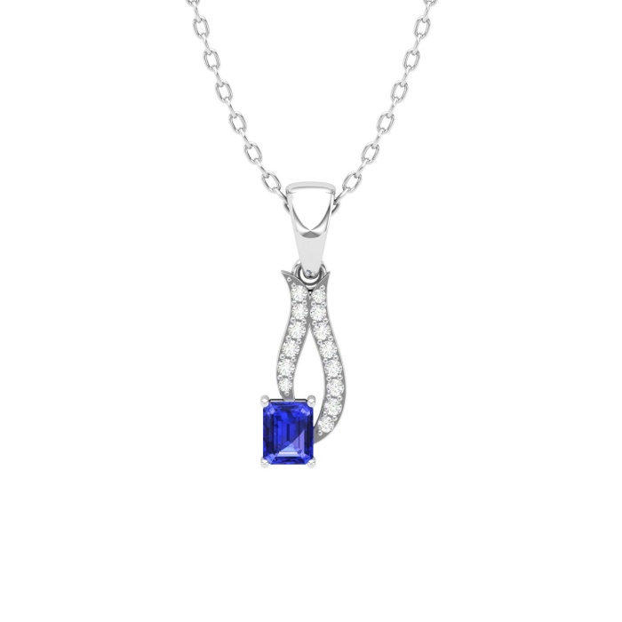 14K Solid Natural Tanzanite Gold Necklace, Minimalist Diamond Jewelry, December Birthstone, Gift for Women, Everyday Fine Gemstone Pendant | Save 33% - Rajasthan Living 5